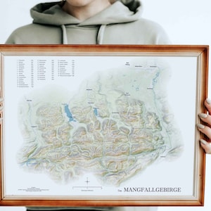Mangfallgebirge Relief Karte 40 x 50 cm