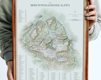 Berchtesgaden Alps relief map 50 x 40 cm