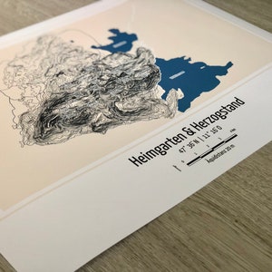Poster Landkarte Topographie Heimgarten & Herzogstand