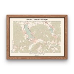 Tegernsee, Schliersee, Spitzingsee - Carte vintage de Bavière