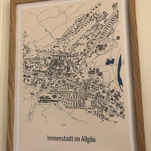 Stadsplattegrond Immenstadt im Allgäu, 30 x 40 cm print