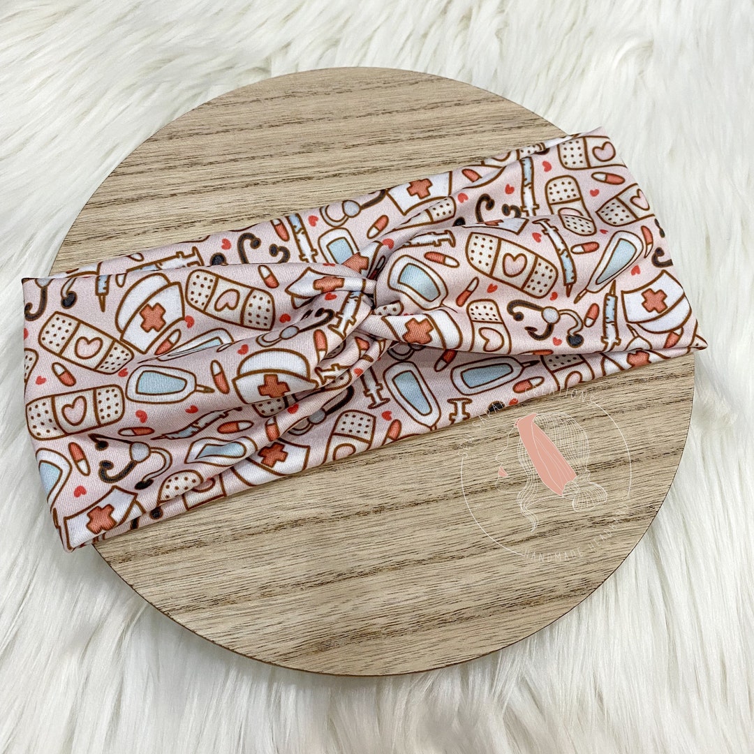 Pink Nurse Twist Headband Healthcare Headbands Twist Etsy