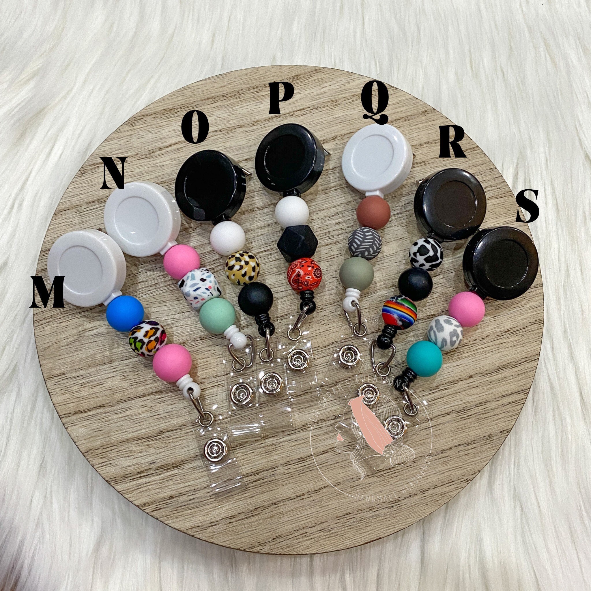 Silicone Beaded Badge Reels Choose Your Design Cute Badge Etsy