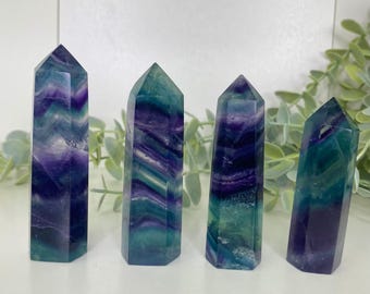 Rainbow Fluorite Crystal Tower, Healing Obelisk