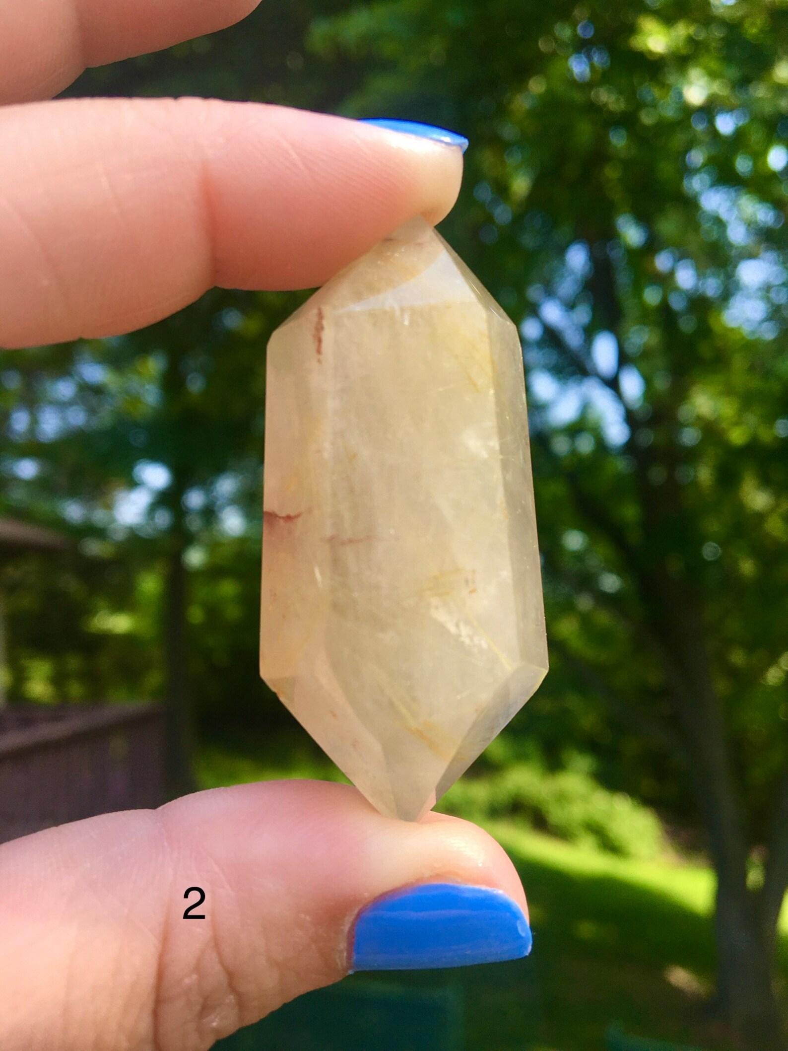 Pendentif Quartz Rutilé Doré 13,12g Plaqué Or - Poire Naturelle - Neuf Avec étiquettes
