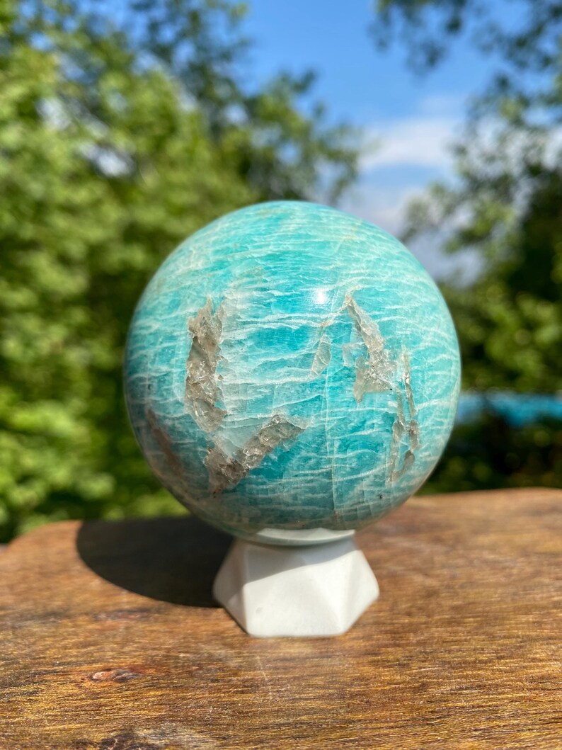 Amazonite Sphere, Amazonite Crystal Ball, Polished Crystal Sphere ...