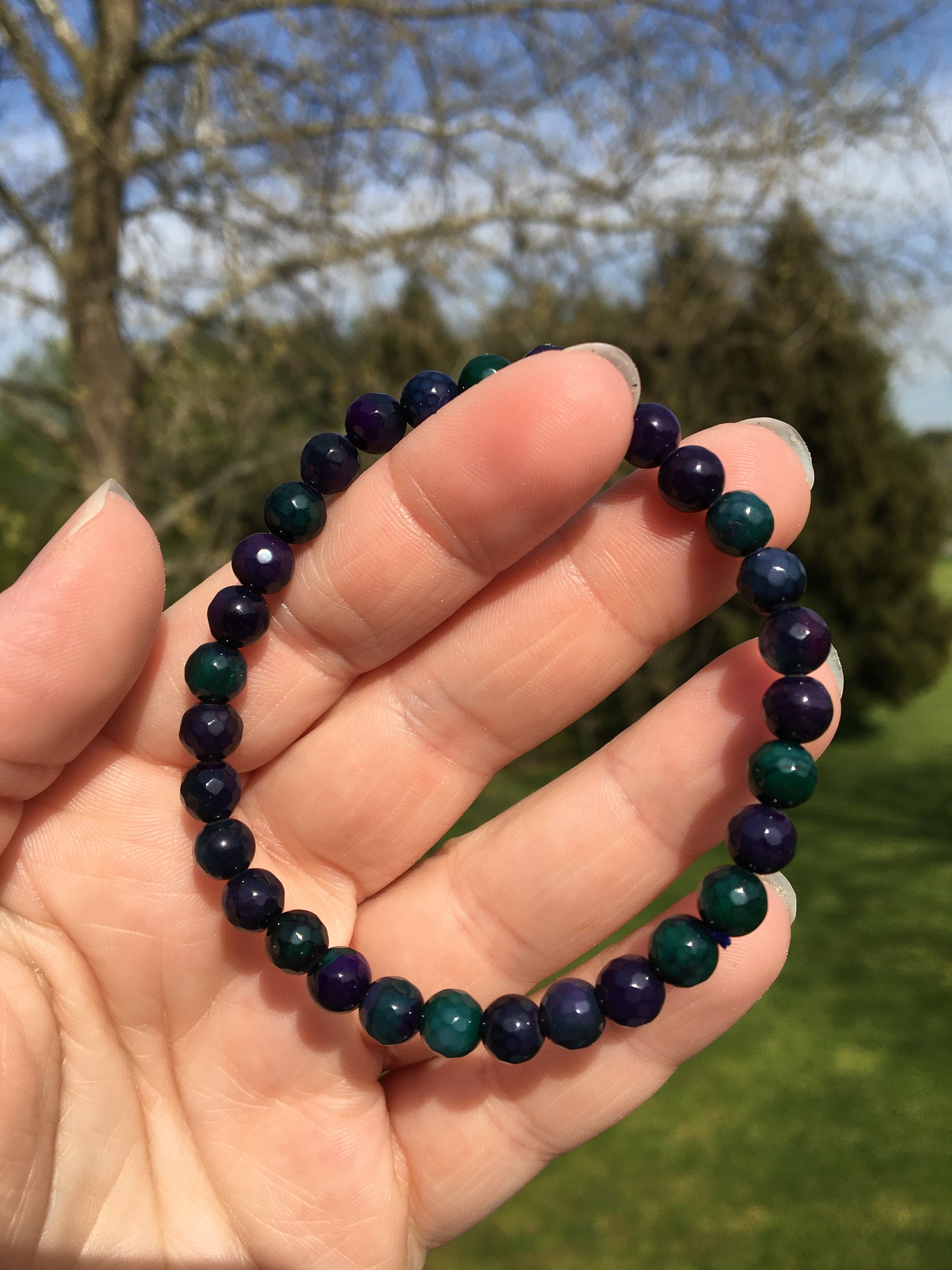 Crystal Agate Stretch Bracelet Colorful Dyed Agate Bracelet Etsy