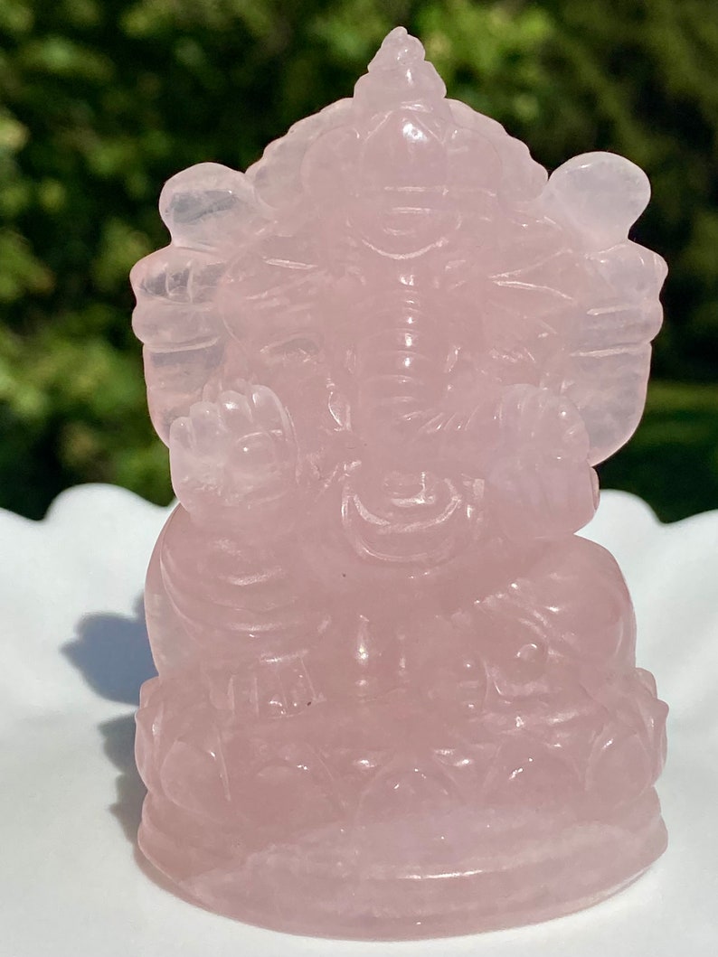 Rose Quartz Ganesha Carving Crystal Ganesha Statue Gemstone | Etsy