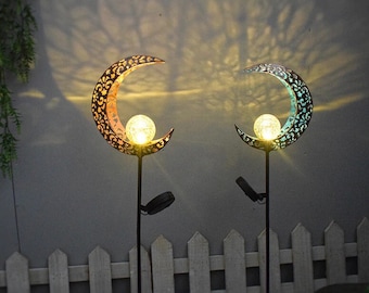 Solar LED Light Fixture/Waterproof Lighting Decoration Garden/Outdoor Landscape Lantern/Decorative Lamp Moon Sun Star/Solar Yard Night Light