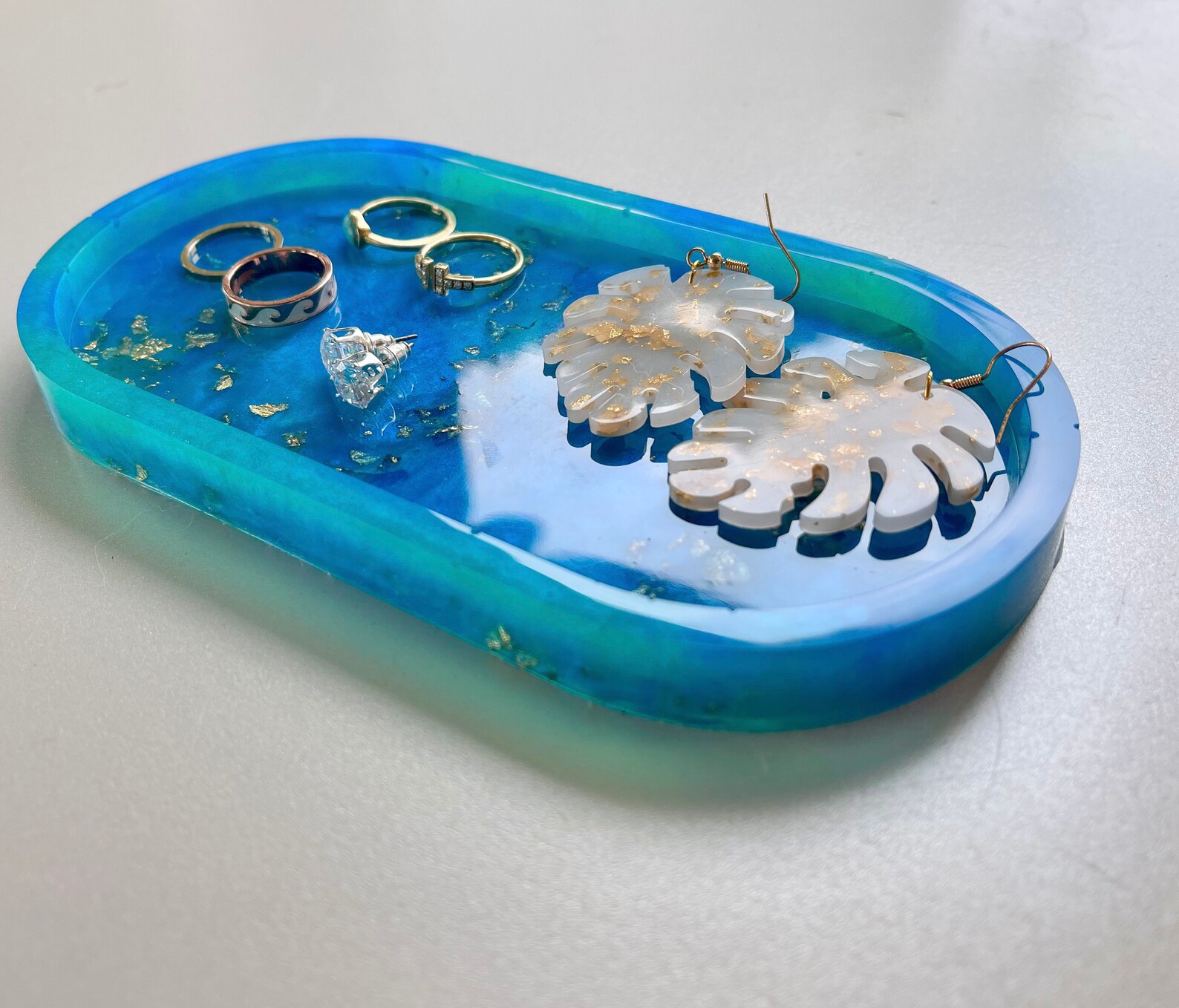 Large Trinket Tray Blue Trinket Tray Gift for her Etsy