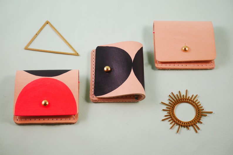 Gift Case for Jewellery Rings Hand Made in UK from British Vegetable Tanned Leather Leather Mini Coin Purse
