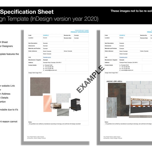 Interior Design Template for Architects and Interior Designers  A4 Portrait (InDesign / PDF / Microsoft Word)