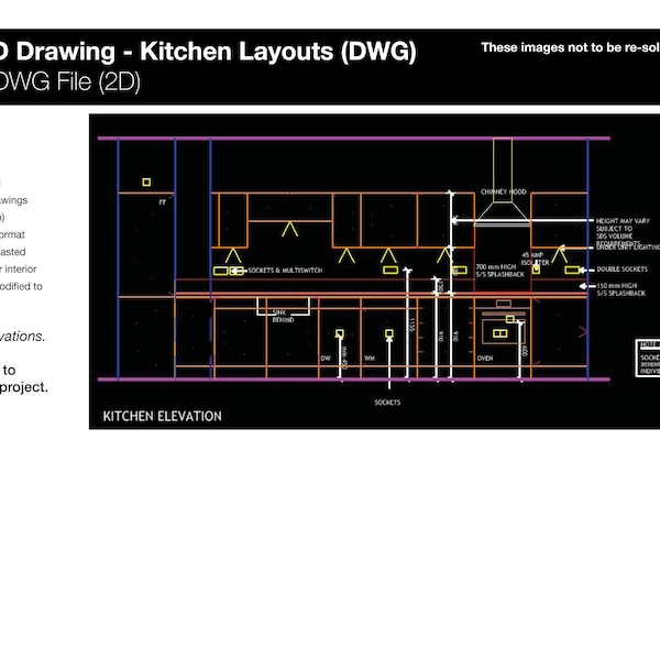 Interior Design Kitchen Plans & Elevations in 2D Autocad Format | Kitchen Design