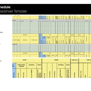 Door Schedule Template in Excel