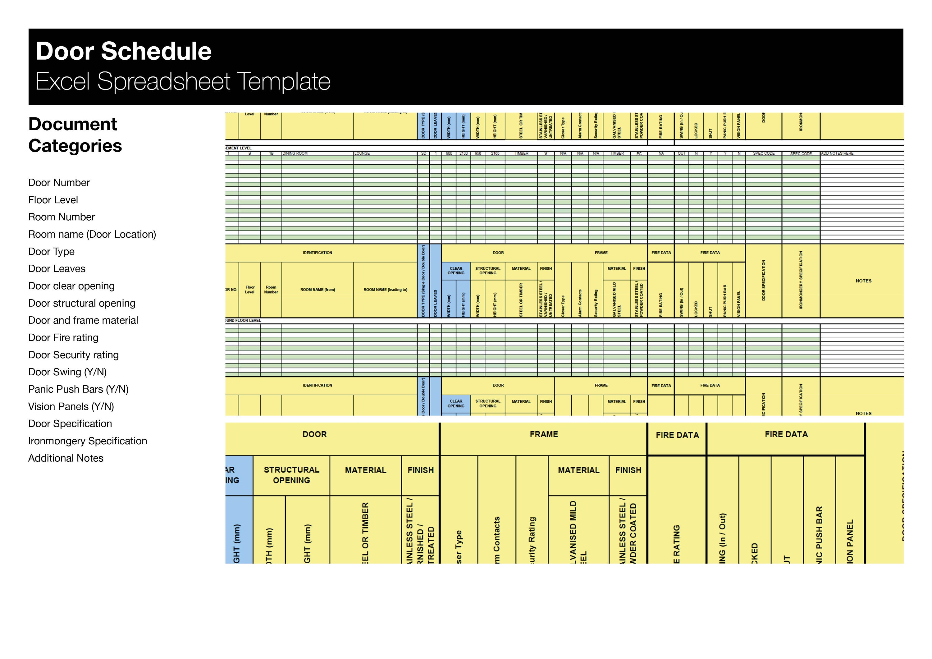 Door Schedule Template Excel Door Schedule Template Excel