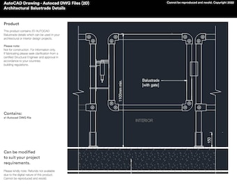 AutoCAD Balustrade drawings in 2D DWG Format