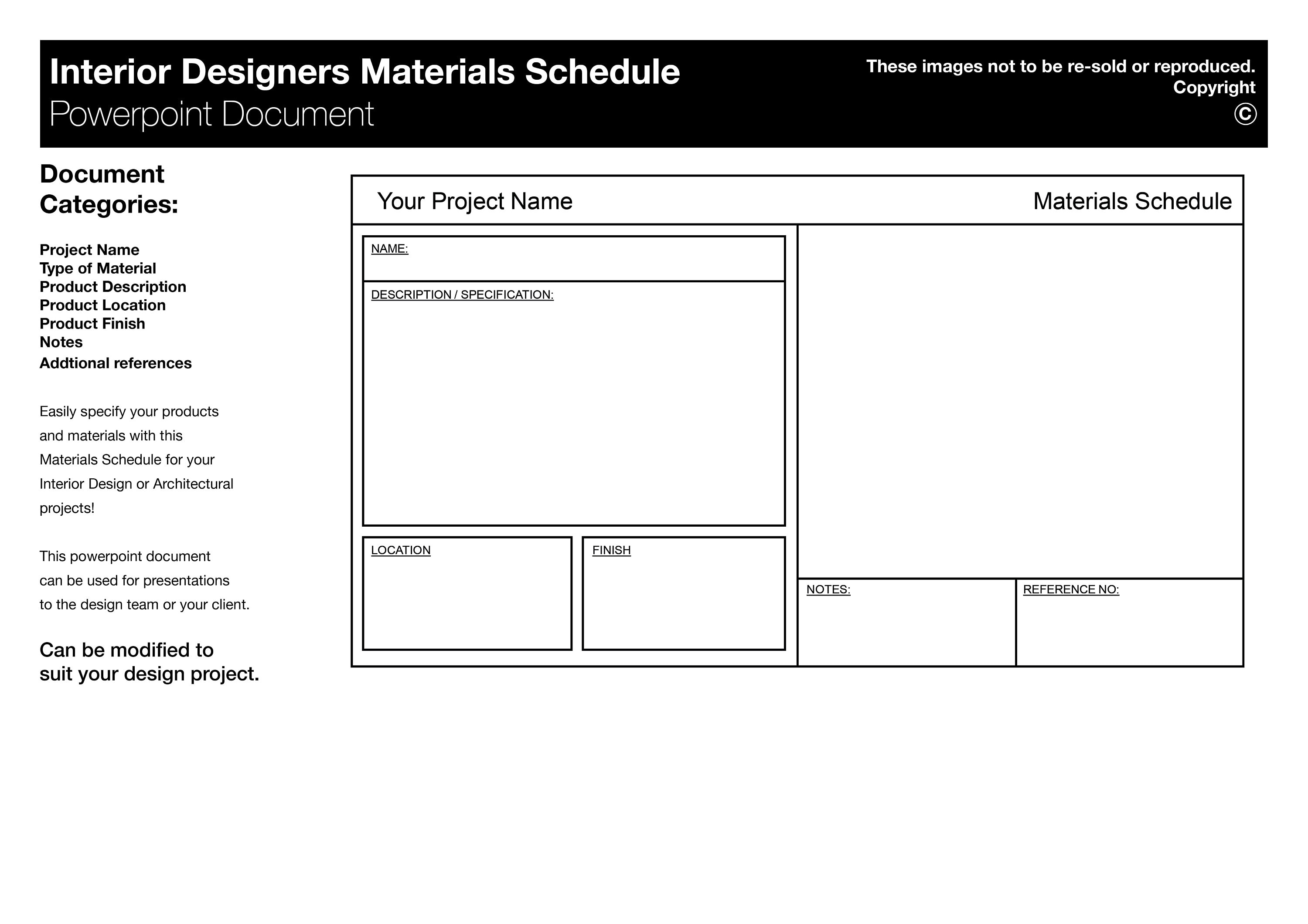 Editable Interior Design Materials Schedule Template (powerpoint) - Etsy