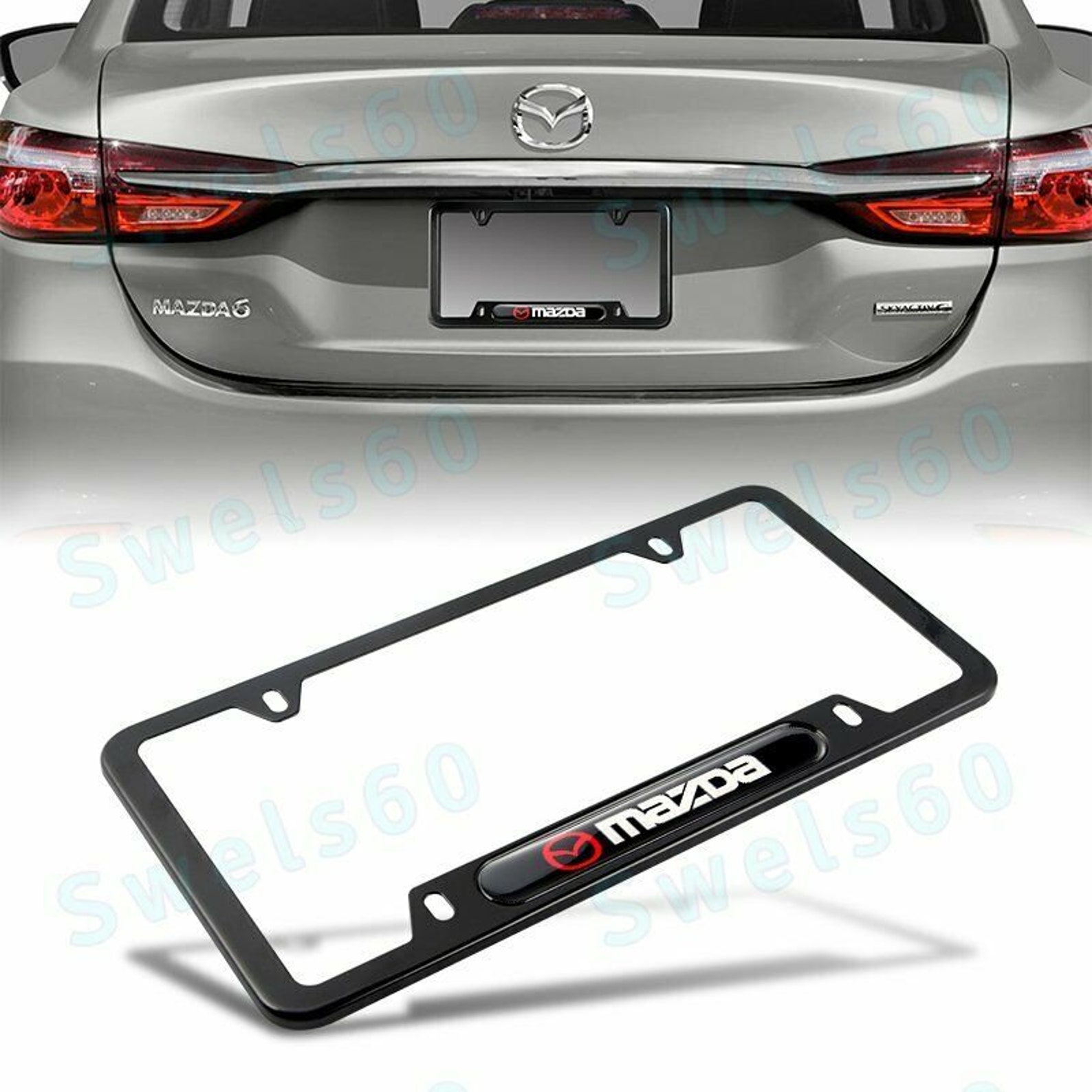2Pcs For Mazda 3 6 Black License Plate Frame Stainless Steel Etsy