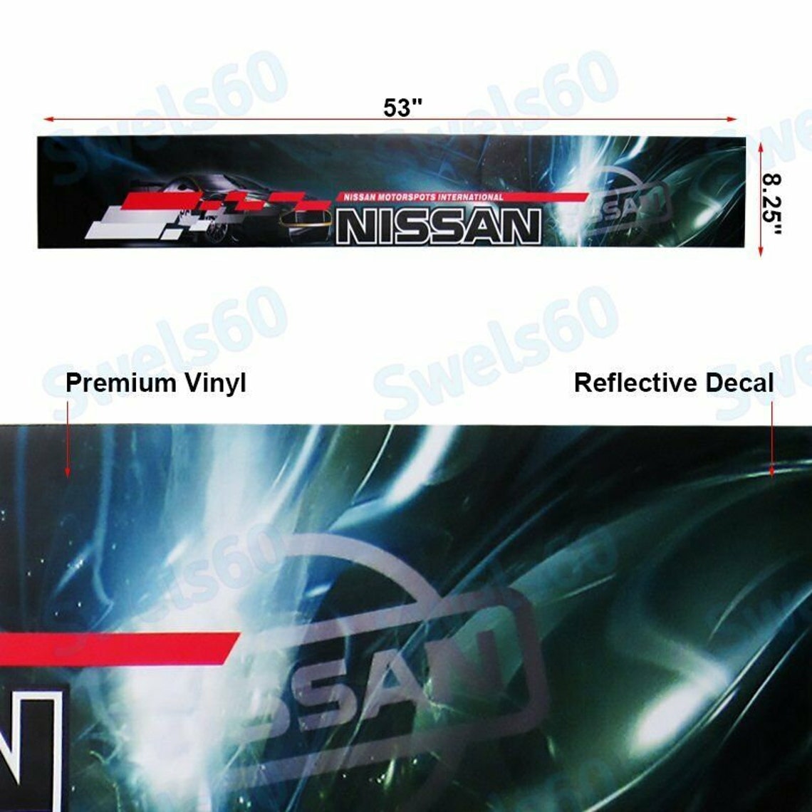 Windshield Black Vinyl Banner Front Window Decal For Nissan Etsy