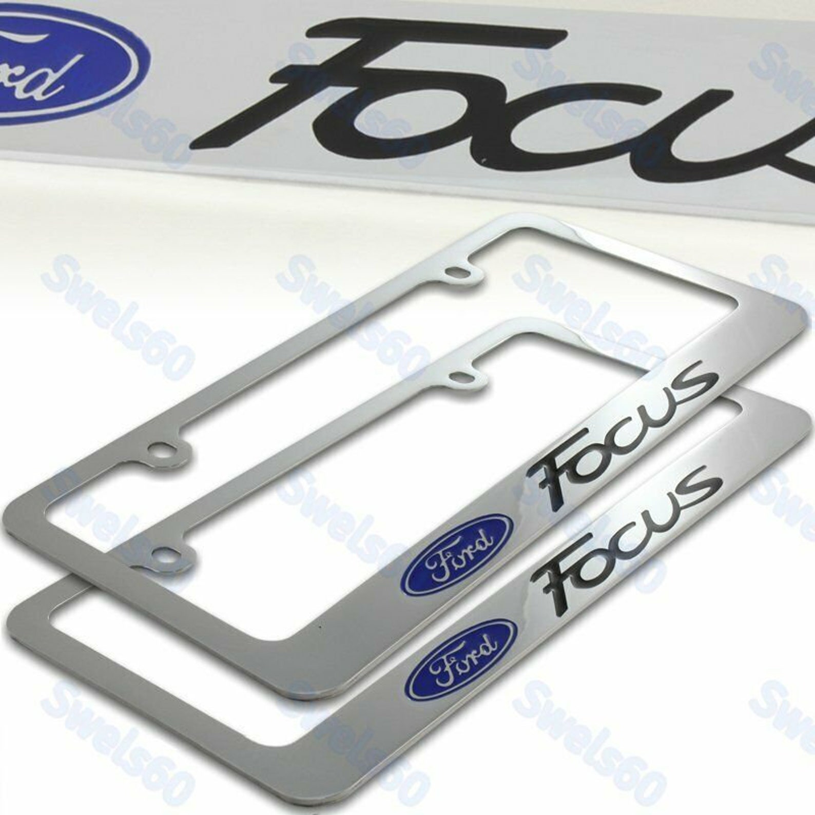 2Pcs Ford Focus Chrome Plated Brass License Plated Plate Frame Etsy