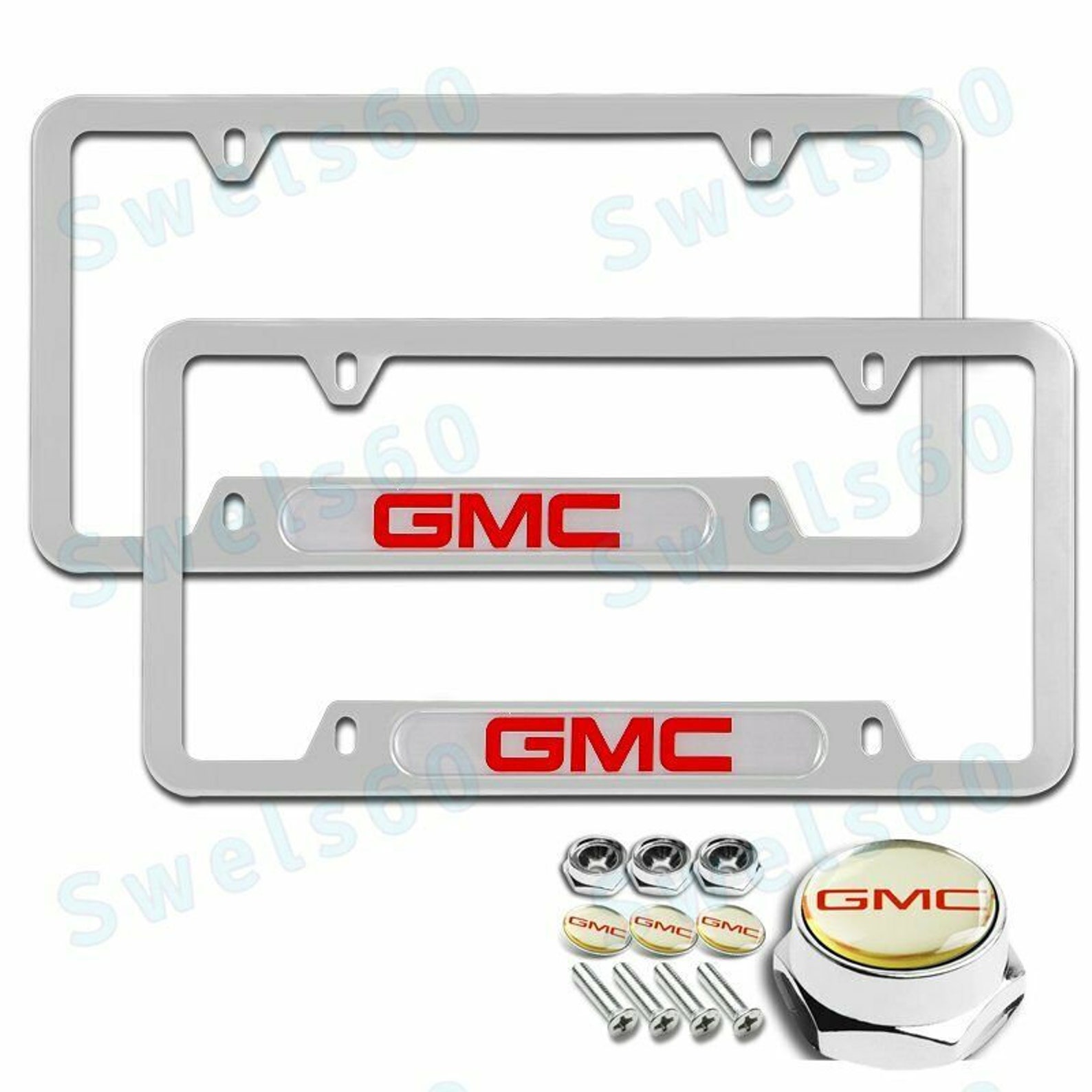 2Pcs For Gmc Silver License Plate Frame Stainless Steel Metal Etsy