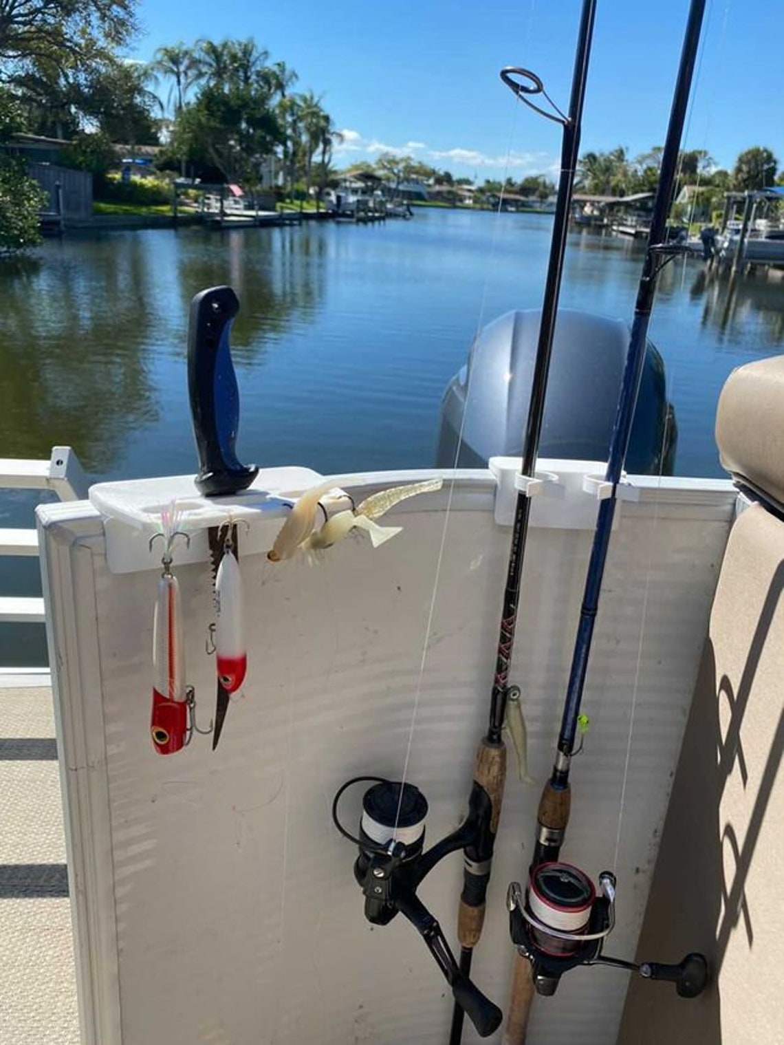 Pontoon Rail Rod Holder Triple Etsy