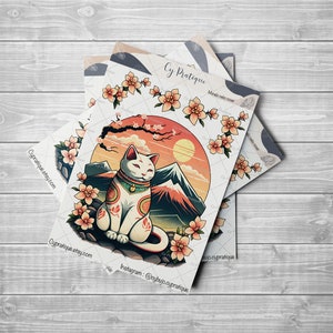 Stickers Maneki Neko Cover | CyPratique | planche stickers pour votre carnet d'organisation créatif, journal quotidien, planner etc.