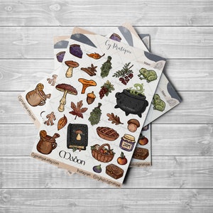 Stickers Mabon | CyPratique | planche stickers pour votre carnet d'organisation créatif, journal quotidien, planner etc.