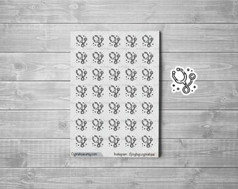 Stickers Mini Icons Doctor consultation | CyPratique | sticker board for creative organization notebook, daily journal, planner etc.