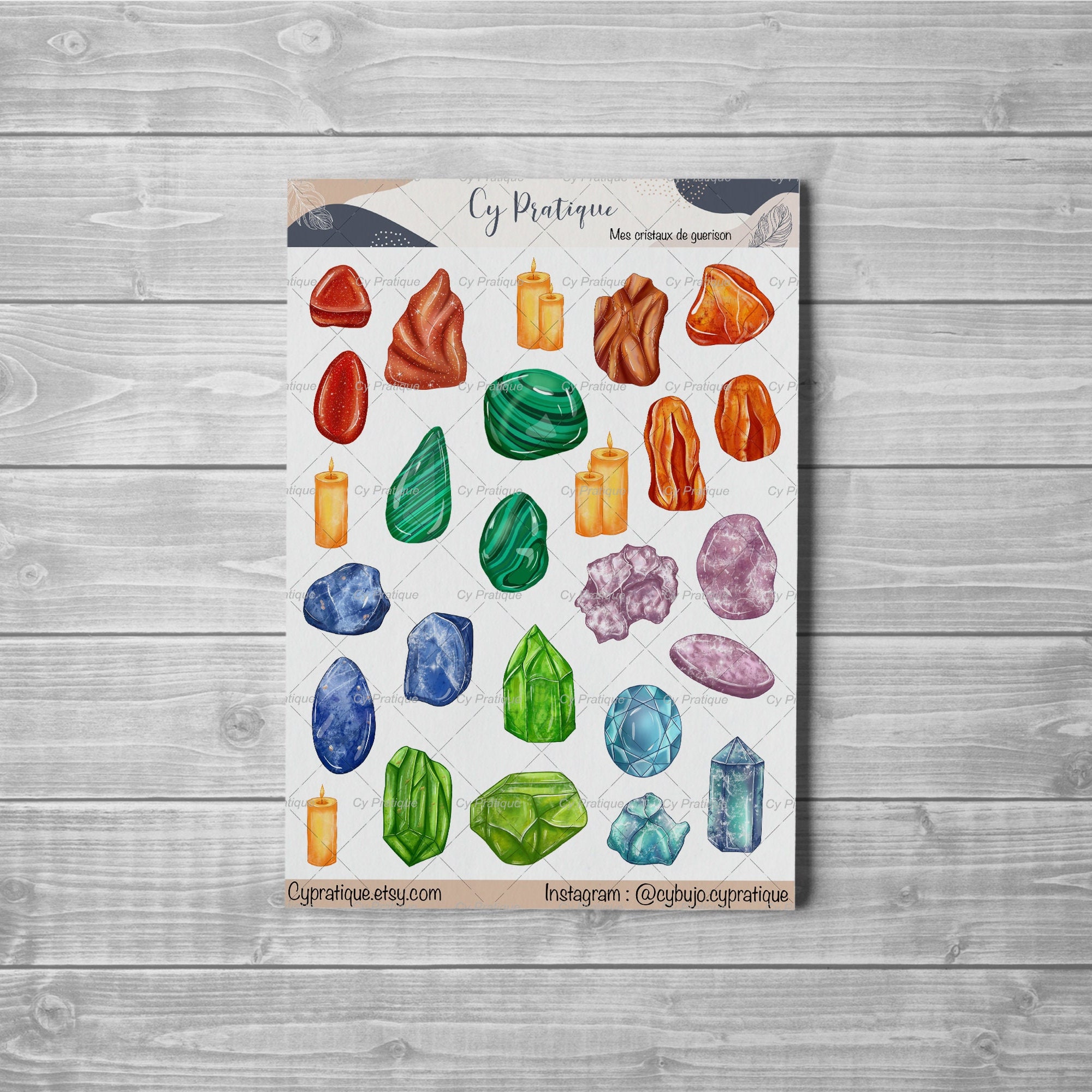 My Healing Crystals Stickers | Cypratique | Sticker Sheet for Creative ...