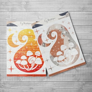 Stickers Mushrom Cover | CyPratique | planche stickerspour votre carnet d'organisation créatif, journal quotidien, planner etc.