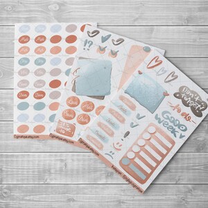 Stickers Monthly Kit #4 | CyPratique | Monthly kit | Set of 3 sheets of stickers for creative organization notebook, planner etc.