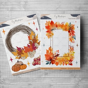 Stickers Autumn Cover | CyPratique | planche stickers pour votre carnet d’organisation créatif, journal quotidien, planner etc.