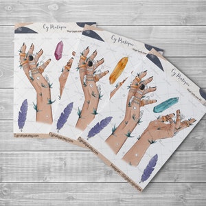 Stickers Magic Hands Cover #1 | CyPratique | planche stickers pour carnet d’organisation créatif, journal quotidien, planner etc.