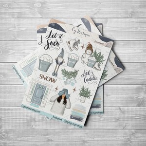 Stickers Cozy Winter #1 | CyPratique | planche stickers pour carnet d’organisation créatif, journal quotidien, planner etc.