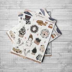 Stickers Sweet Christmas #1 | CyPratique | planche stickers pour votre carnet d'organisation créatif, journal quotidien, planner etc.