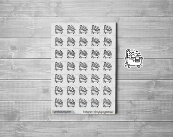 Mini Bath Icons Stickers | CyPratique | sticker sheet for creative organization notebook, daily journal, planner etc.