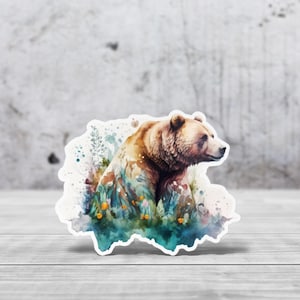 Autocollant Bear Totem | Die cut papier vinyle pour votre carnet d'organisation créatif, art Journal, Scrapbooking, ordinateur etc...
