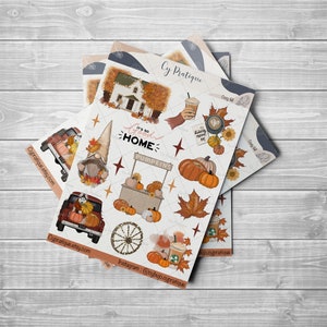 Stickers Cozy Fall | CyPratique | planche stickers pour votre carnet d'organisation créatif, journal quotidien, planner etc.