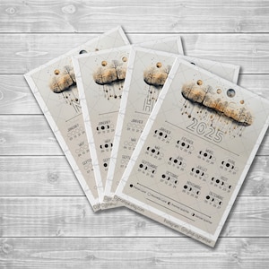 Stickers Calendrier lunaire 2025 | CyPratique | planche stickers pour carnet d'organisation créatif, journal quotidien, planner etc.