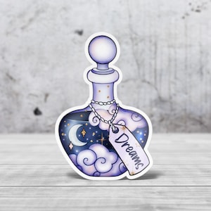 Autocollant Dream Potion | Die cut papier vinyle pour votre carnet d'organisation créatif, art Journal, Scrapbooking, ordinateur etc.