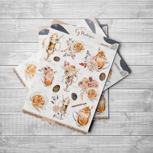 Stickers Café crème| CyPratique | planche stickers pour votre carnet d'organisation créatif, journal quotidien, planner etc.