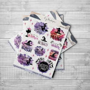 Stickers Witch mood | CyPratique | planche stickers pour votre carnet d'organisation créatif, journal quotidien, planner etc.