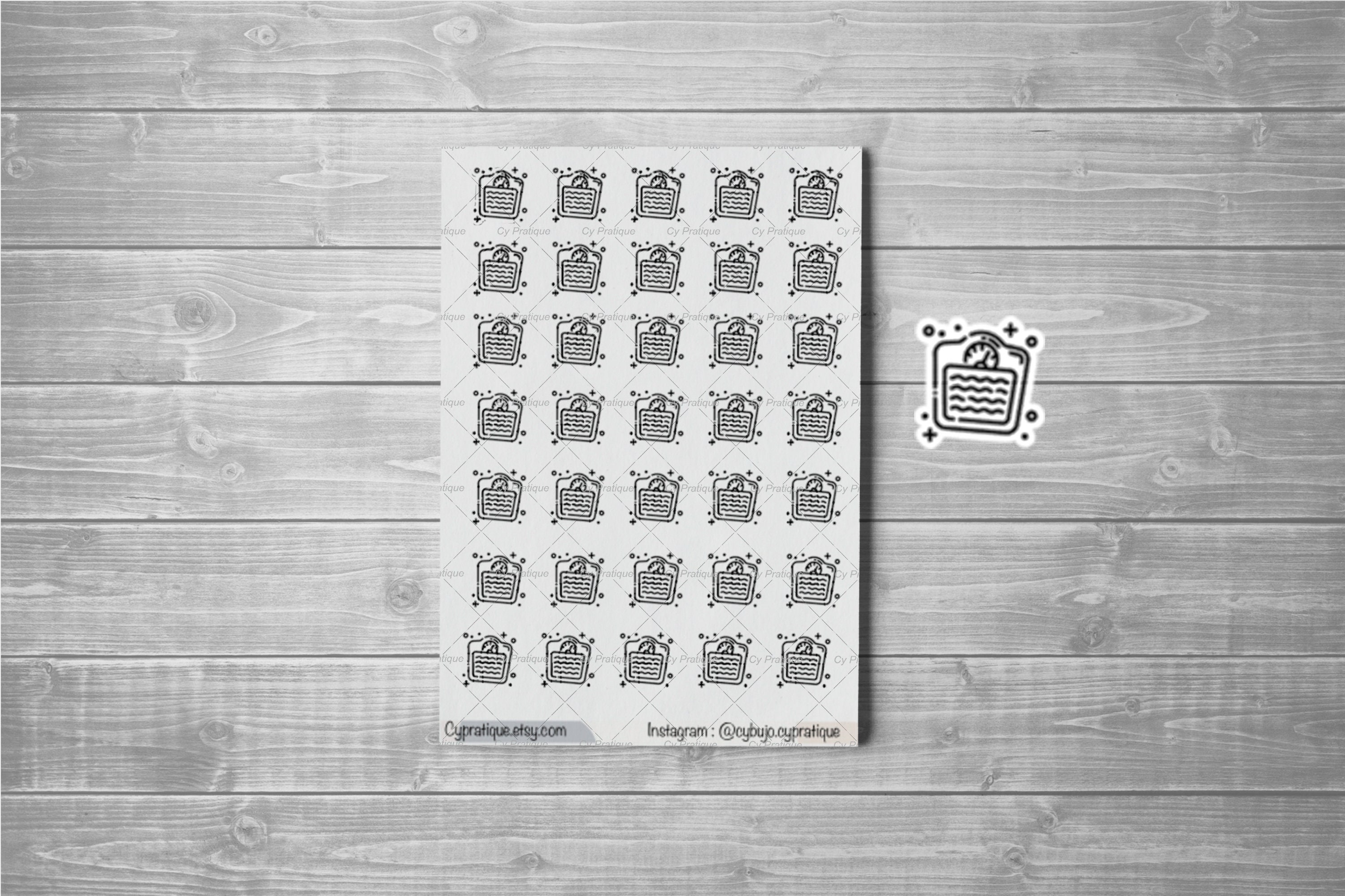 Libra Mini Icons Stickers | CyPratique | sticker board for creative organization notebook, daily journal, planner etc.
