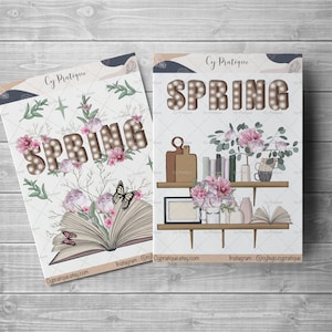 Stickers Spring Cover | CyPratique | planche stickers pour votre carnet d'organisation créatif, journal quotidien, planner etc.
