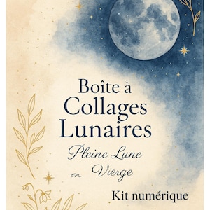 Lunar Collage Box – Vollmond in Jungfrau • Druckbares PDF-Kreativkit • Mondtagebuch, Intuitive Collage, Mondritual
