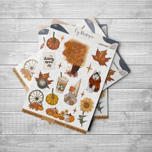 Stickers Autumn mood | CyPratique | planche stickers pour votre carnet d'organisation créatif, journal quotidien, planner etc.