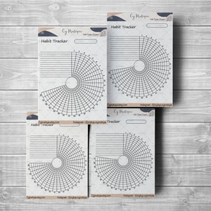 Stickers traqueur mensuel rond | CyPratique | planche stickers pour carnet d’organisation créatif, journal quotidien, planner etc.