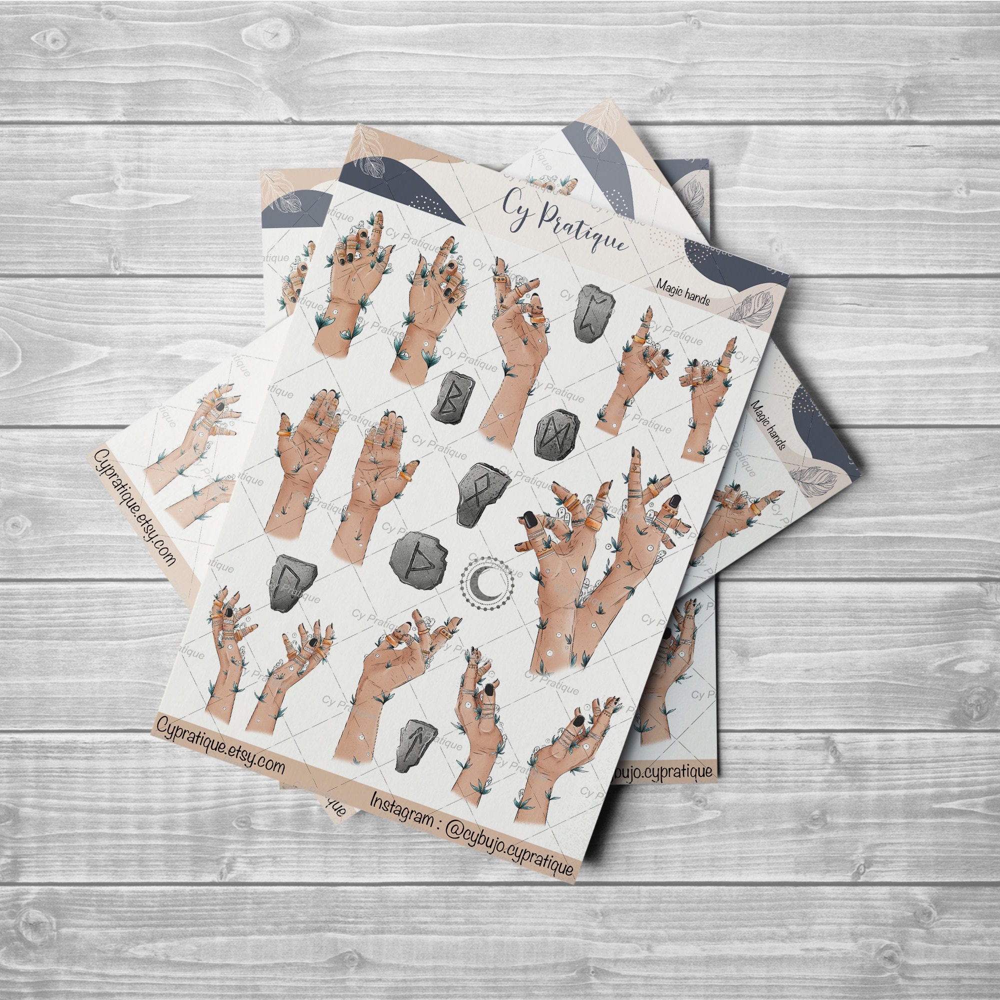 Large Hand Sticker Magic Hands Stickers | Cypratique | Sticker Sheet for Your Creative ...