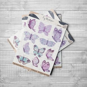 Stickers Butterfly | CyPratique | planche stickers pour votre carnet d'organisation créatif, journal quotidien, planner etc.